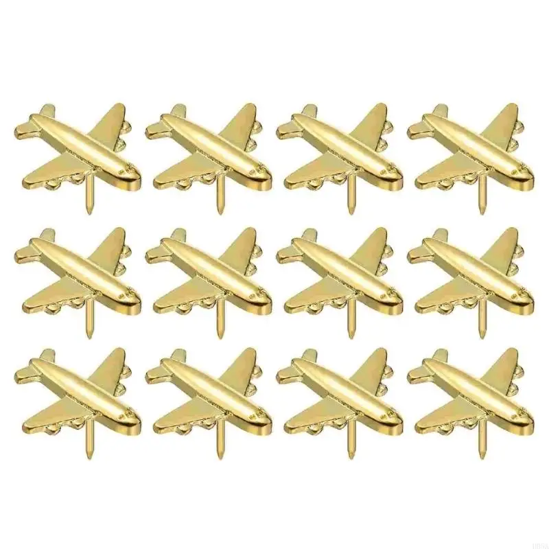 12PCS耐久性鋼鉄航空機プッシュピンコルクボードの壁装飾学校の装飾学用壁と地図のアクセサリー