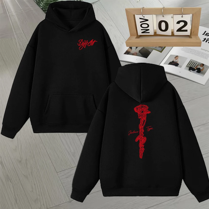 

Rapper Doja Cat Jealous Type Rose Graphic Hoodie Men Women Hip Hop Autumn Winter Oversize Pullover Long sleeve Casual Sweatshirt