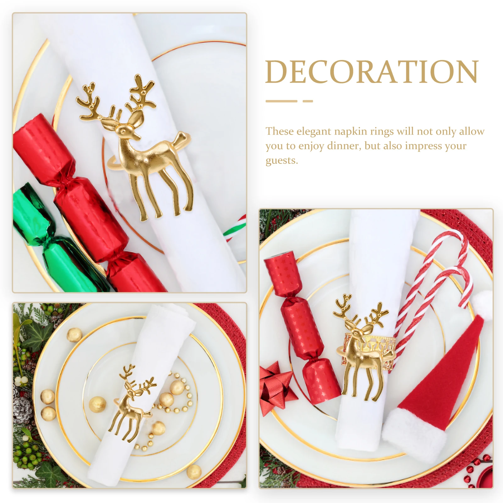 

6 Pcs Napkin Buckle Holiday Holder Rings Decor for Table Unique Metal Decoration Decorative Holders Dining Tables Modern