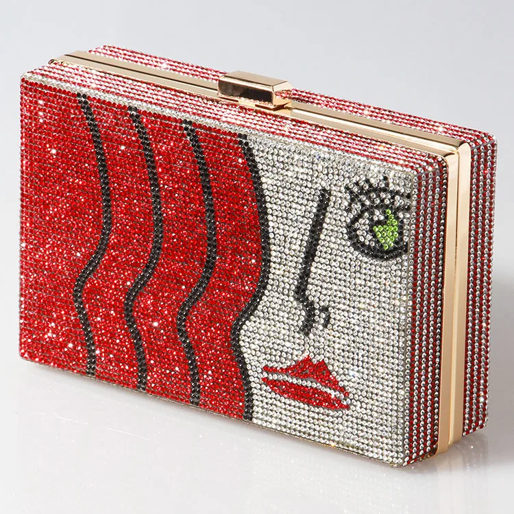 Fashion Women Acrylic Box Bag Clutch Bag With Diamonds Design Evening Bag Mini Purse For Ladies Wedding Party Handbags Clutches
