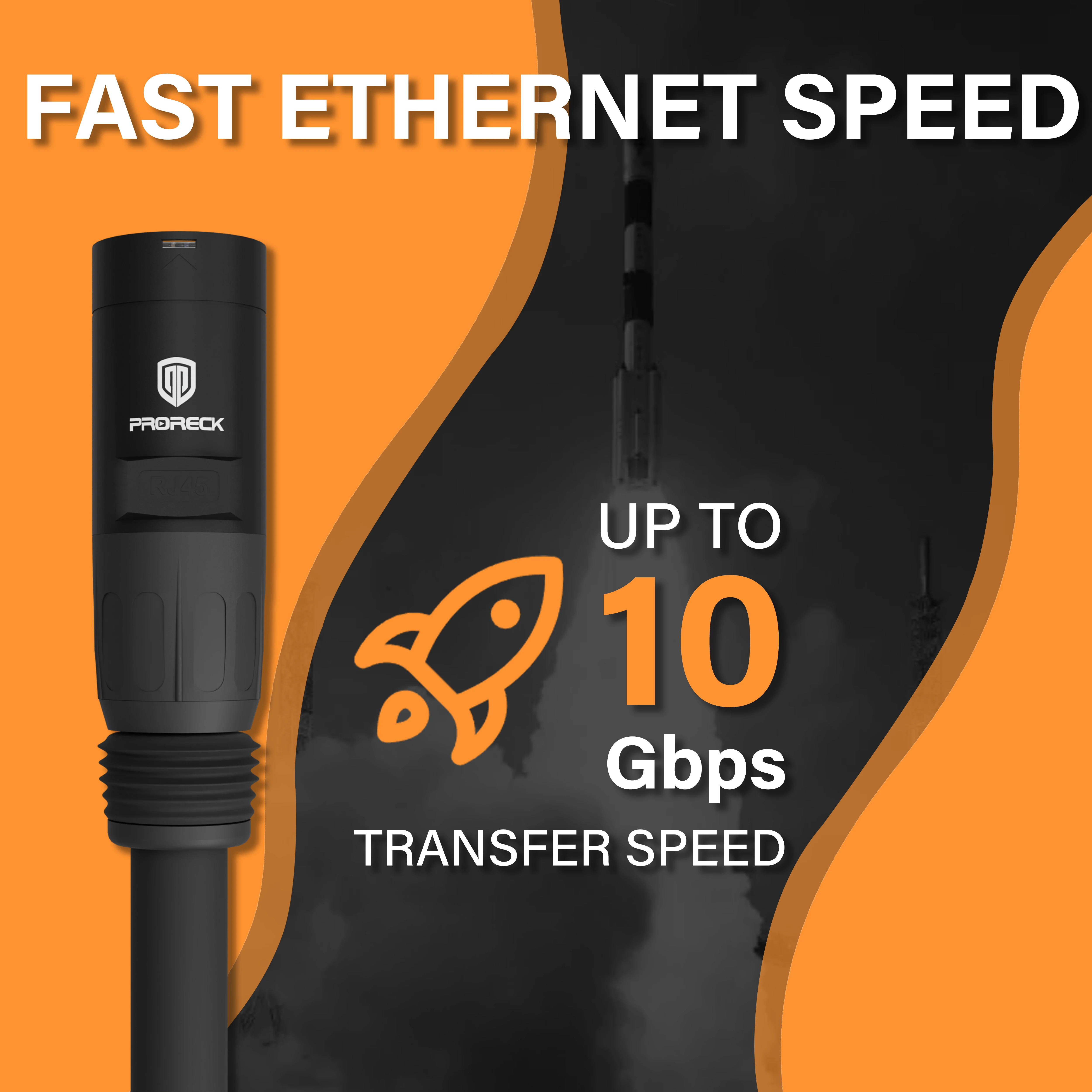 PRORECK SFTP CAT6 Dual Shielded Ethernet Cable with EtherCON RJ45 Connectors,High-Speed, Ideal for Pro Sound Systems