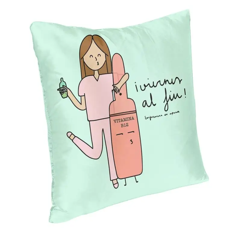 Enfermera En Apuros Cushion Cover Sofa Living Room Doctor Nurse Square Throw Pillow Case 40x40