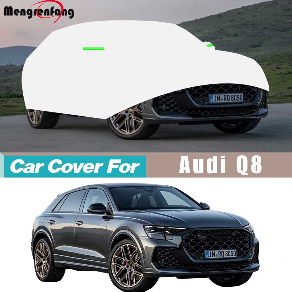 Car Cover For Audi Q8 2018-2027 SUV Outdoor Anti-UV Sun Shade Rain Snow Scratch Resistant Cover Windproof
