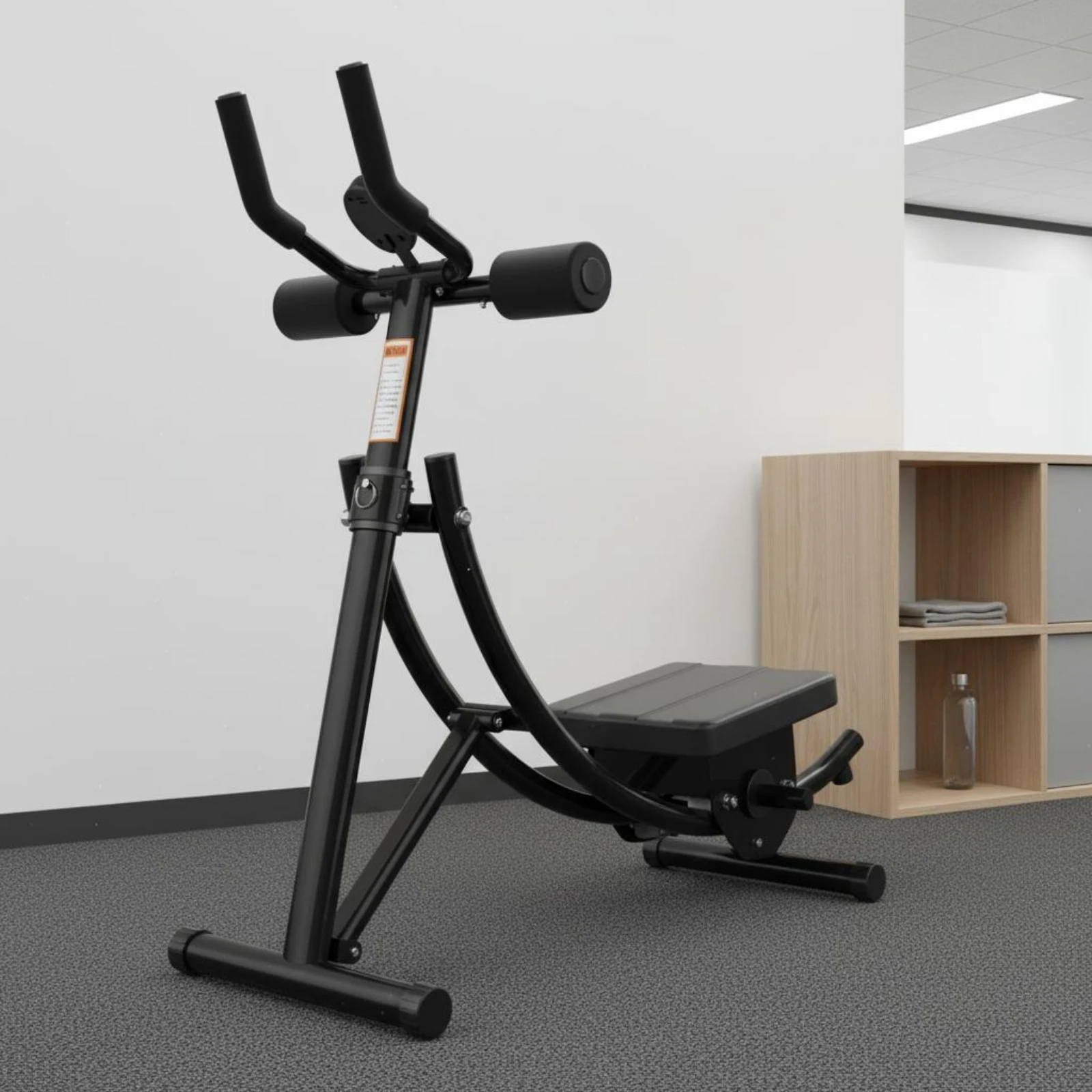 Ab Crunch Machine Space Saving Ab Workout Machine Mid-Section Coach No Installation Sit up Coach Sturdy Steel Frame for Indoor