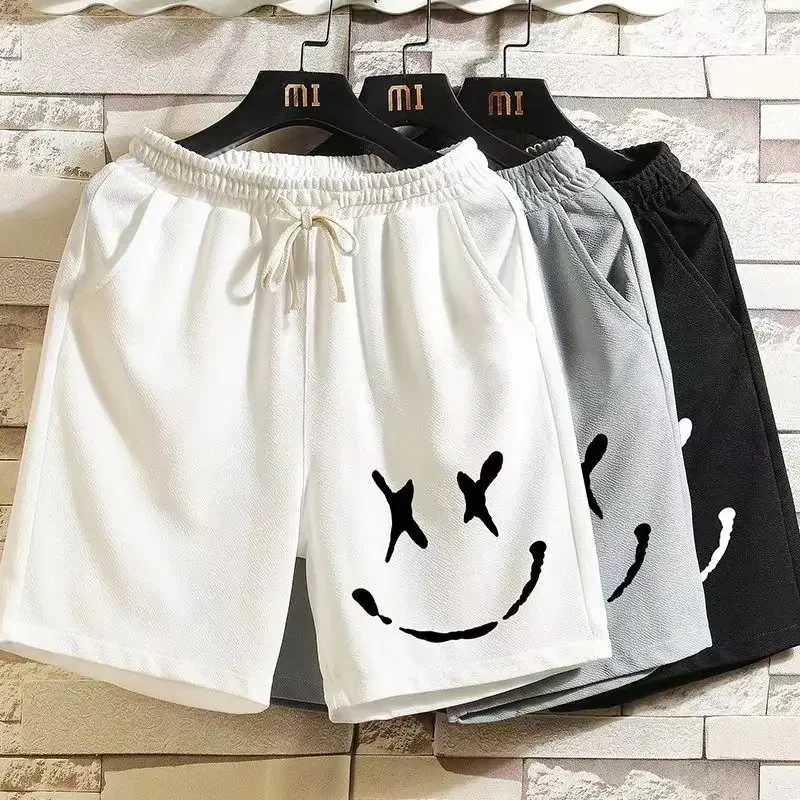 2023 Fashion Men\'s Cotton Beach Shorts Funny Graphics Print Sweat Pant Hip Hop Breathable Sports Casual Shorts Free Shipping