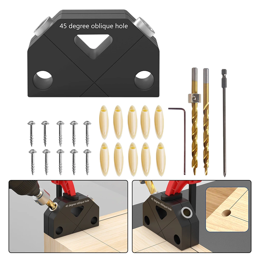 

1set Pocket Hole Jig Seamless Wood Joints Easy Carpentry Tool For Furniture Frames Woodworking Tools Parts