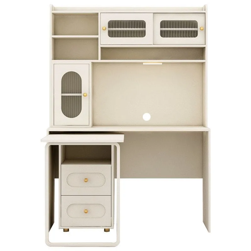 New simple cream style dresser, household large-capacity rotatable desk, bedroom double desktop locker