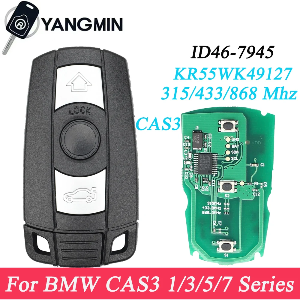 

Remote Key 315MHz 433Mhz 868 MHz For BMW CAS3 1/3/5/7 Series X5 X6 E60 E61 E70 E71 E87 E90 Z4 KR55WK491 Car key for bmw