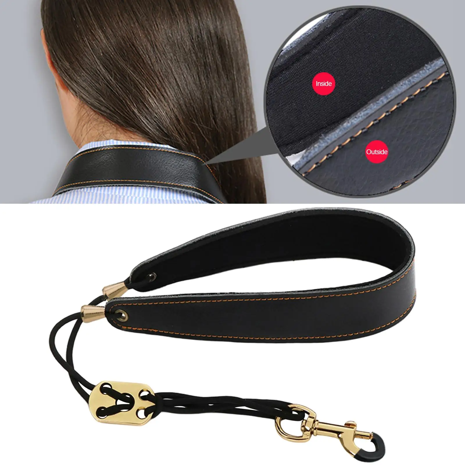 Leather Sax Neck Strap Hook for Tenor Saxophone Soprano Saxophone