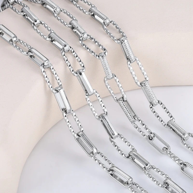 

1 метр прямоугольная цепочка из нержавеющей стали для изготовления ювелирных изделий DIY трендовые ожерелья браслеты аксессуары материалы для рукоделия