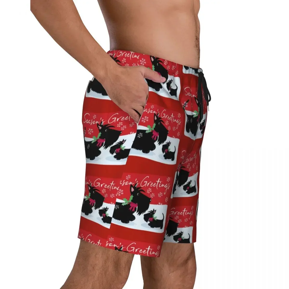 Custom Board Shorts Men Quick Dry Beachwear Boardshorts Scottie Swimming Trunks Bathing Suits