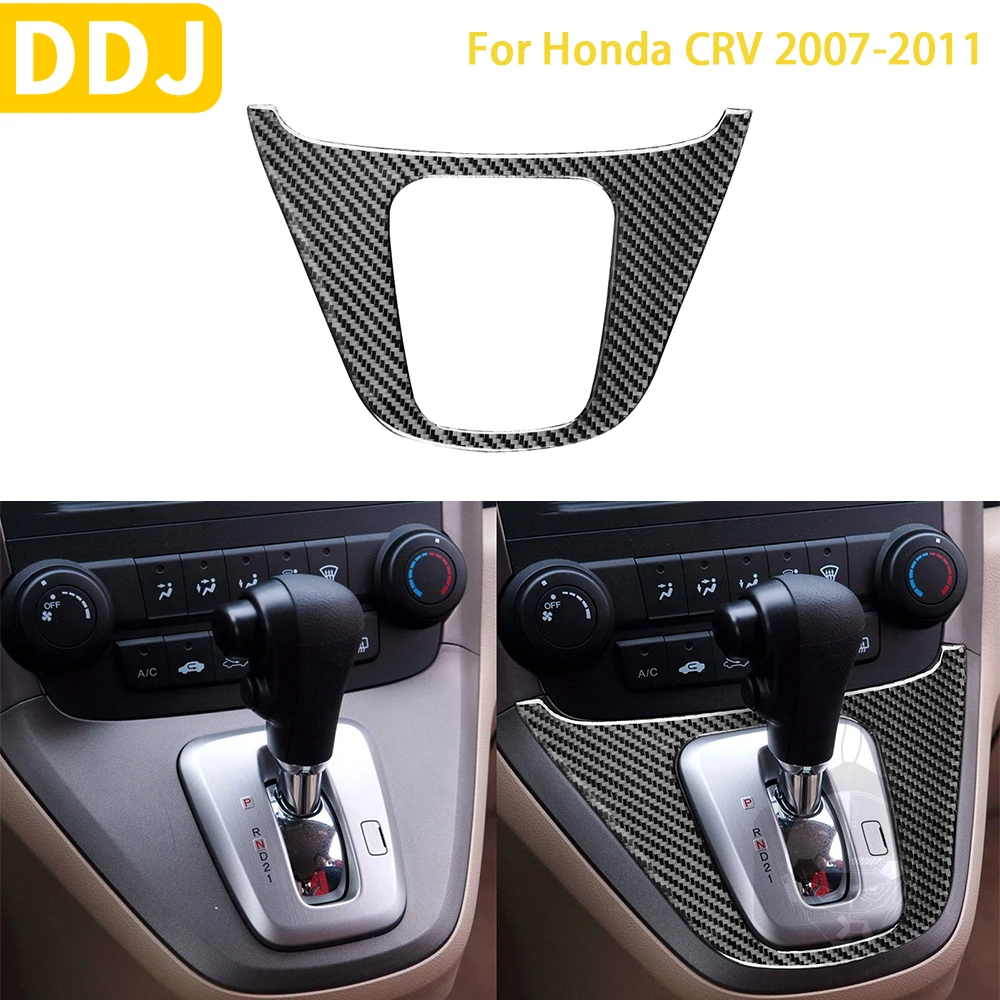 

For Honda CRV 2007-2011 Accessories Car Carbon Fiber Interior Gear Outer Frame Panel Trim Sticker Decoration