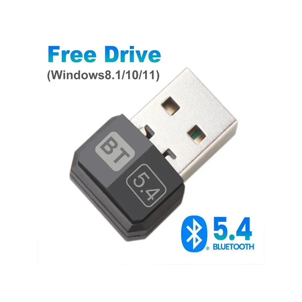 Bluetooth 5.4 USB Dongle Adapter for PC Wireless Mouse Audio Transmitter Bluetooth 5.0 Driver Free For Win 10/11