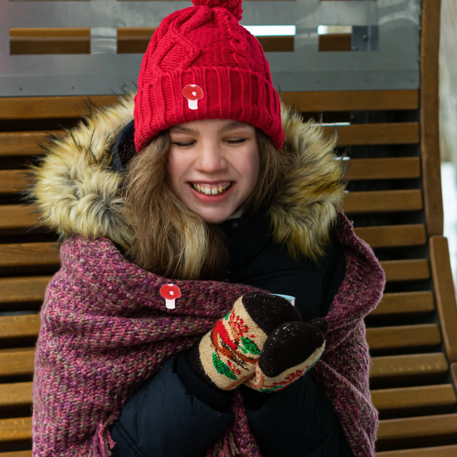 

8Pcs Easter Wool Felt Mushroom Decor Accessories Durable Practical Lightweight Compact Headdress Brooch Craft