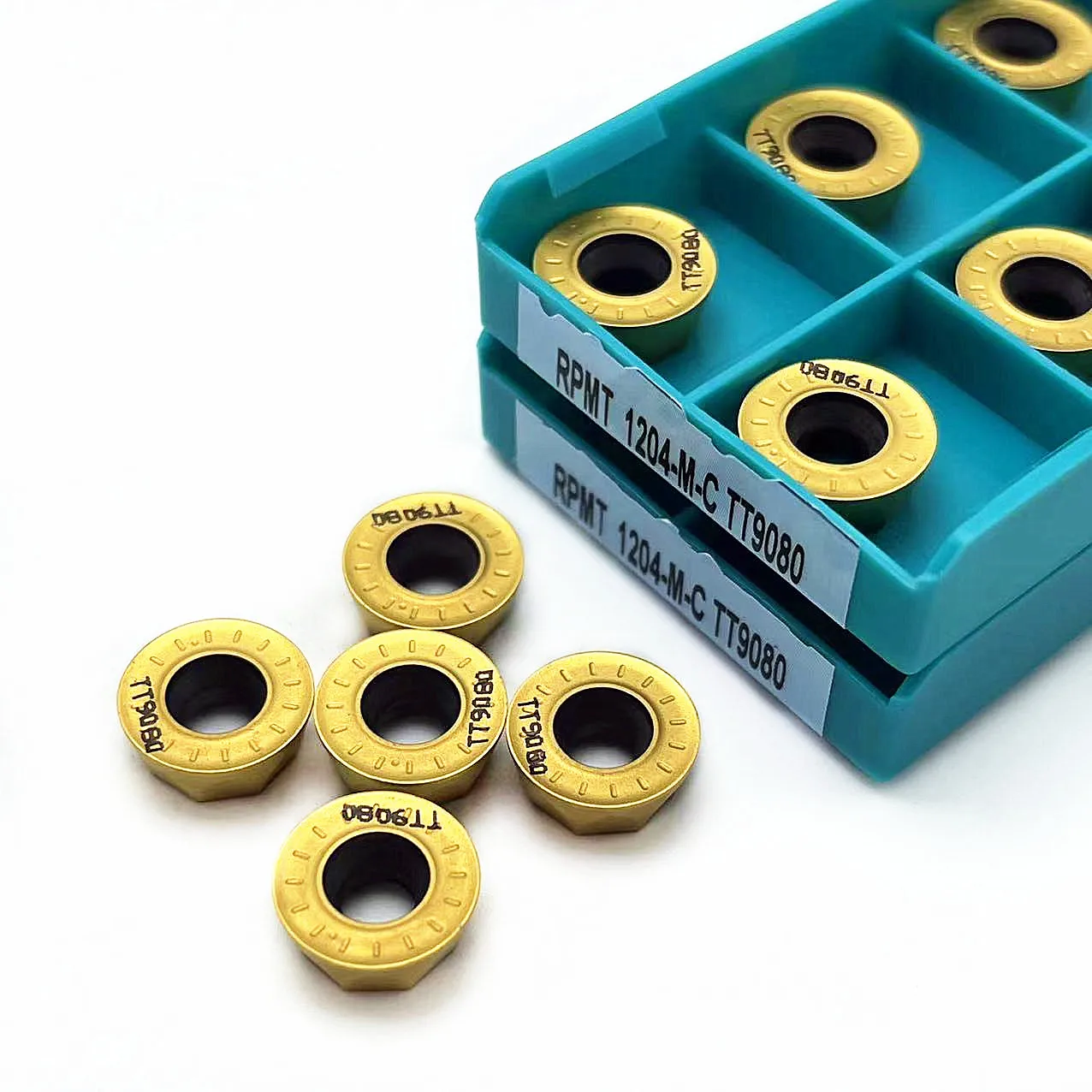 Herramienta de torneado de inserción de carburo Indexable, herramientas de torno de alta calidad, RPMT1204 M C TT9080