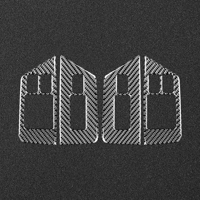 Simple 5X For Nissan GTR R35 2009-2015 Carbon Fiber Window Switch Sticker Button Frame Cover Trim Interior Decoration Black RHD