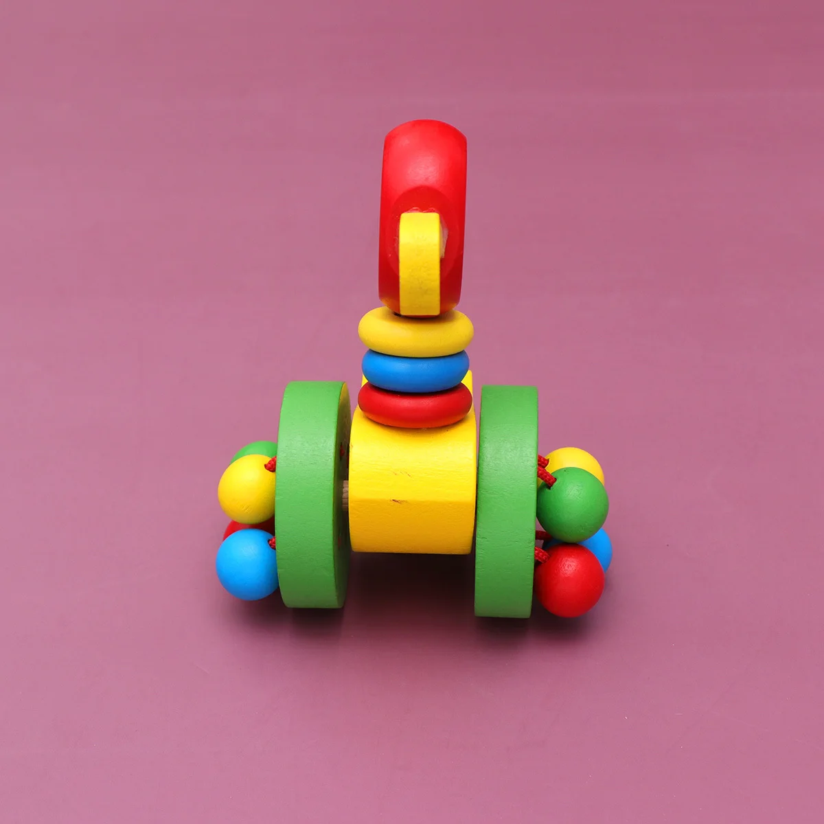 عربة دفع خشبية على شكل حيوانات كرتونية للأطفال في مرحلة الطفولة المبكرة، عربة دفع تعليمية للأطفال بألوان زاهية