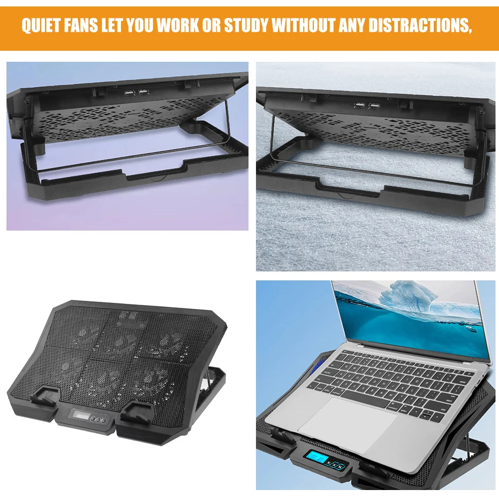 

Laptop Cooling Stand Laptop Fan Silent Operation Adjustable Height Heat Dissipation Fits 15.6 Inch Laptops Durable Design