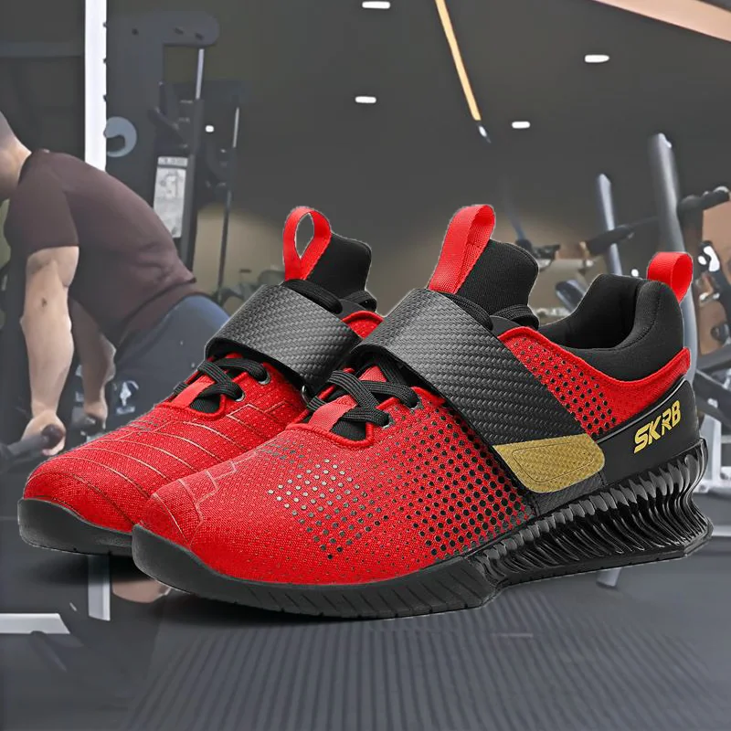 

Men's High-End Professional Weightlifting Shoes for Fitness Squatting with Stable Grip Rubber EVA Sole Sports Shoes