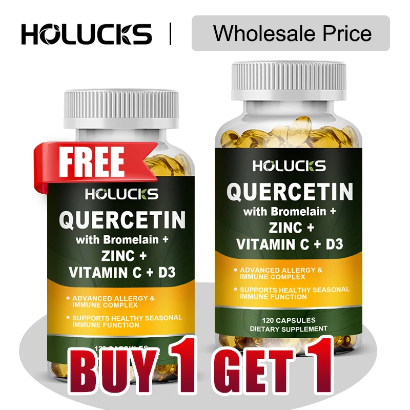

Buy 1 Get 1 Free! Pure Quercetin Vitamin C + D3 Supplement, for Immune & Antioxidant Defense, Respiratory Health, Men & Women