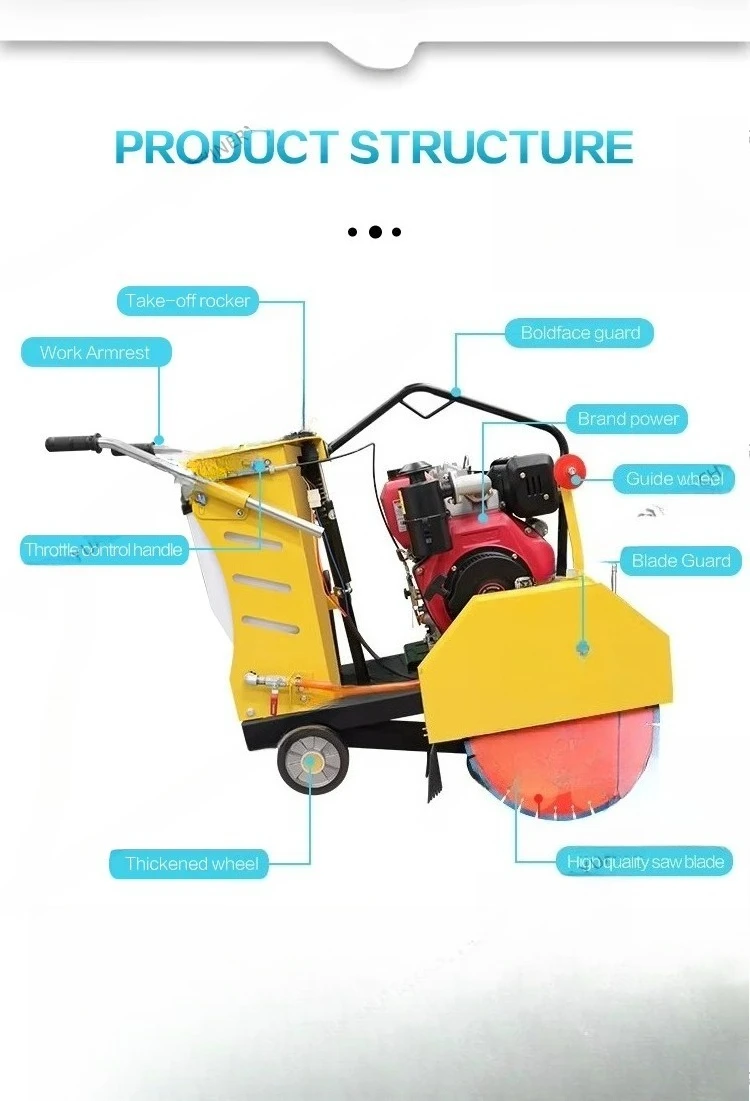 ماكينة قطع منشار الخرسانة 450 كجم 800 مم ماكينة قطع أرضية الطريق الكبيرة 1200 أسفلت #6