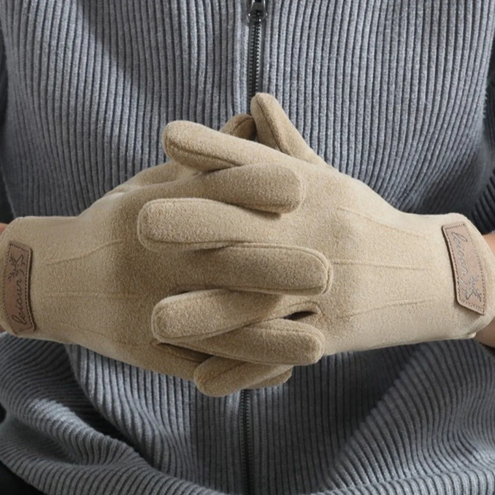 جديد زائد المخملية الرجال قفازات الشتاء يندبروف قفازات دافئة في الهواء الطلق قفازات مقاومة للبرودة أدوات سميكة الدافئة #2