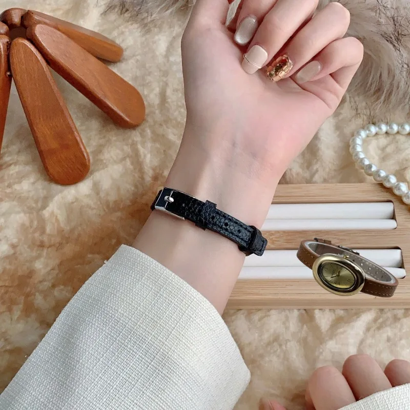 

Новые женские кварцевые часы овальной формы для студенток: стильные, компактные, нишевые, премиум-класса