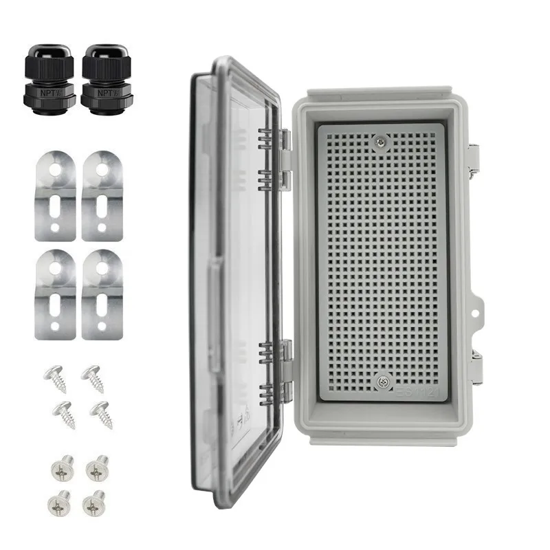 IP67 Weatherproof Electrical Distribution Box External Size 8.3x4.3x2.8 Inches With 304 Stainless Steel Latches Transparent Lid