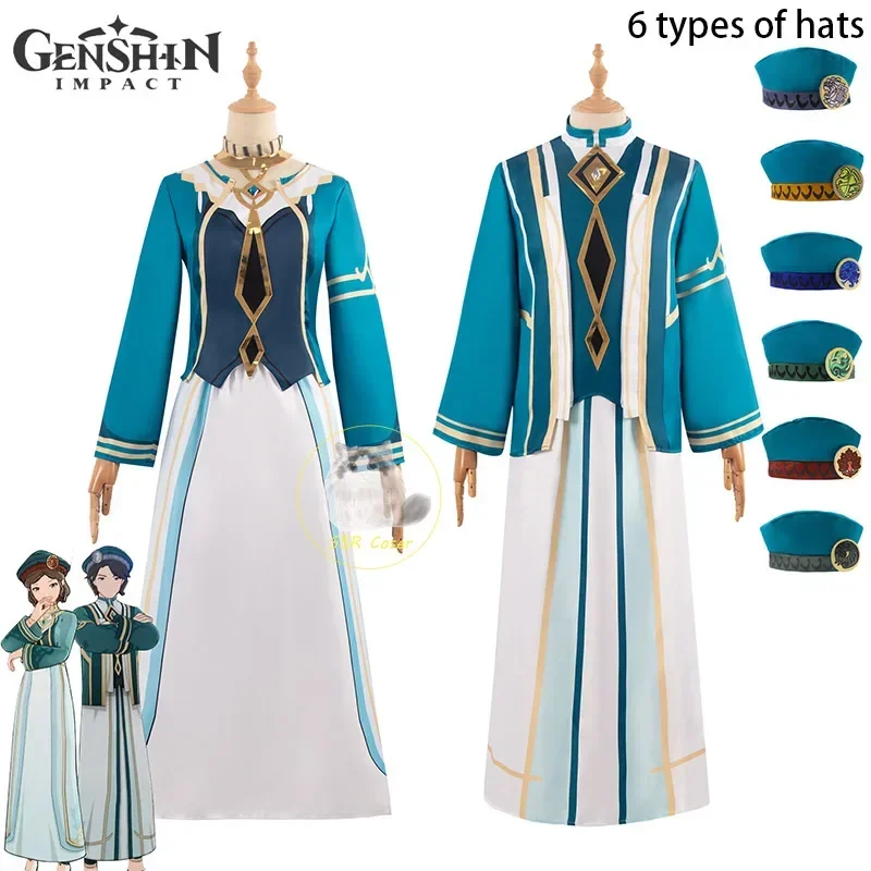 Genshin Impact Cosplay Costume, Xumi Order Academy, Chapeau Uniforme pour Homme et Femme, Jeu Anime, Bibliothèque Sumeru, Style Chinois, Halloween Cos