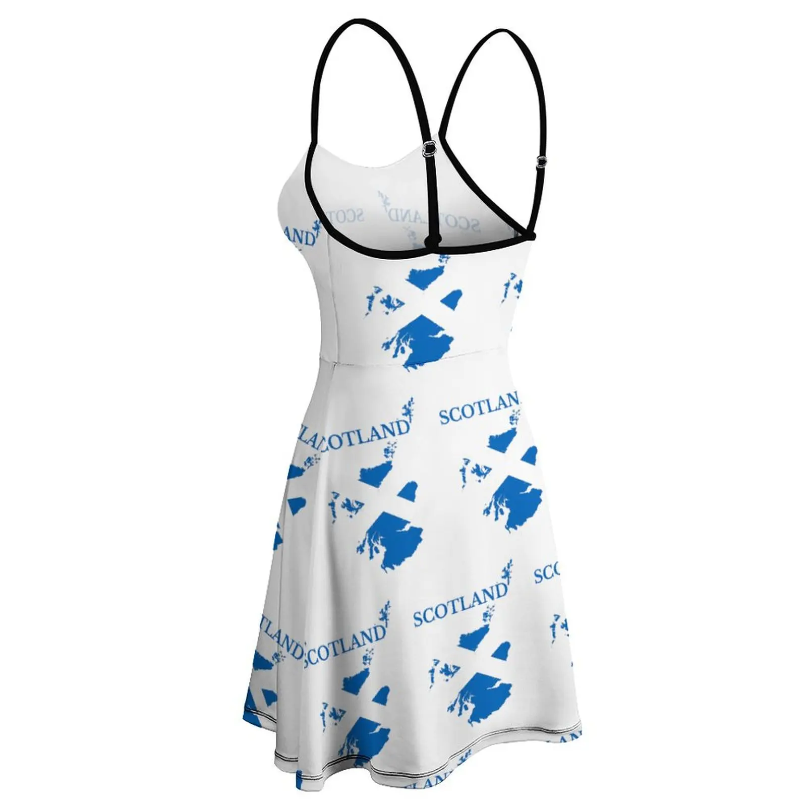 Vestido de tirantes con estampado divertido de mapa de bandera de Escocia para mujer, vestido Sexy para mujer, vestidos de cóctel con gráfico de Humor