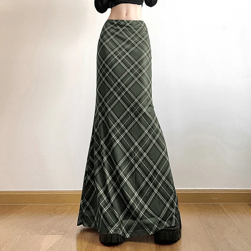 High Waist Fi Tail Skirt Women's Slim Fit Pure Color Faionable Autumn 2023 Street Sle Polyester Long Skirt