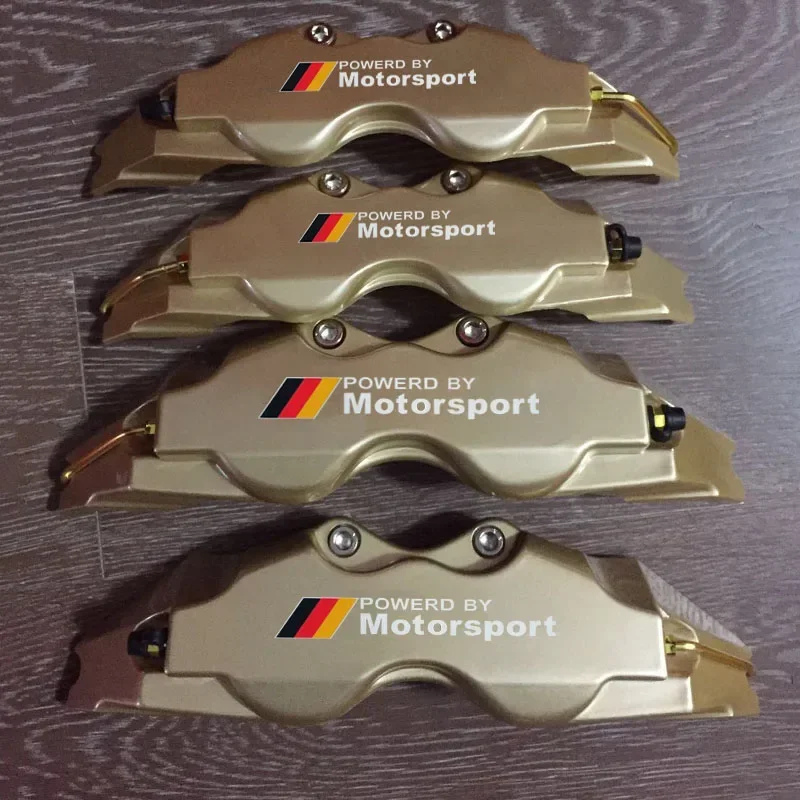 4 Or 2Pcs ABS Plastic Disc Brake Caliper Cover With Power Motor Sport Sticker Logo For Front Rear Car Styling