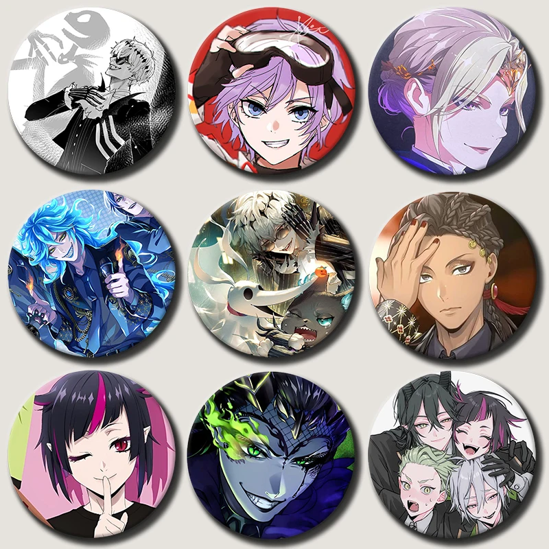 

Anime Game Twist Wonderland Soft Button Pins Round Brooches Cartoon Cosplay Badges on Backpack Accessories Jewelry Friend Gifts