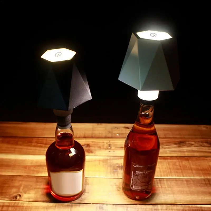 Bottle Lamp For Indoor And Outdoor USB Rechargeable Desk Lamp 3 Color Adjustable Led Light Fashionable Bottle Lamp For Champagne