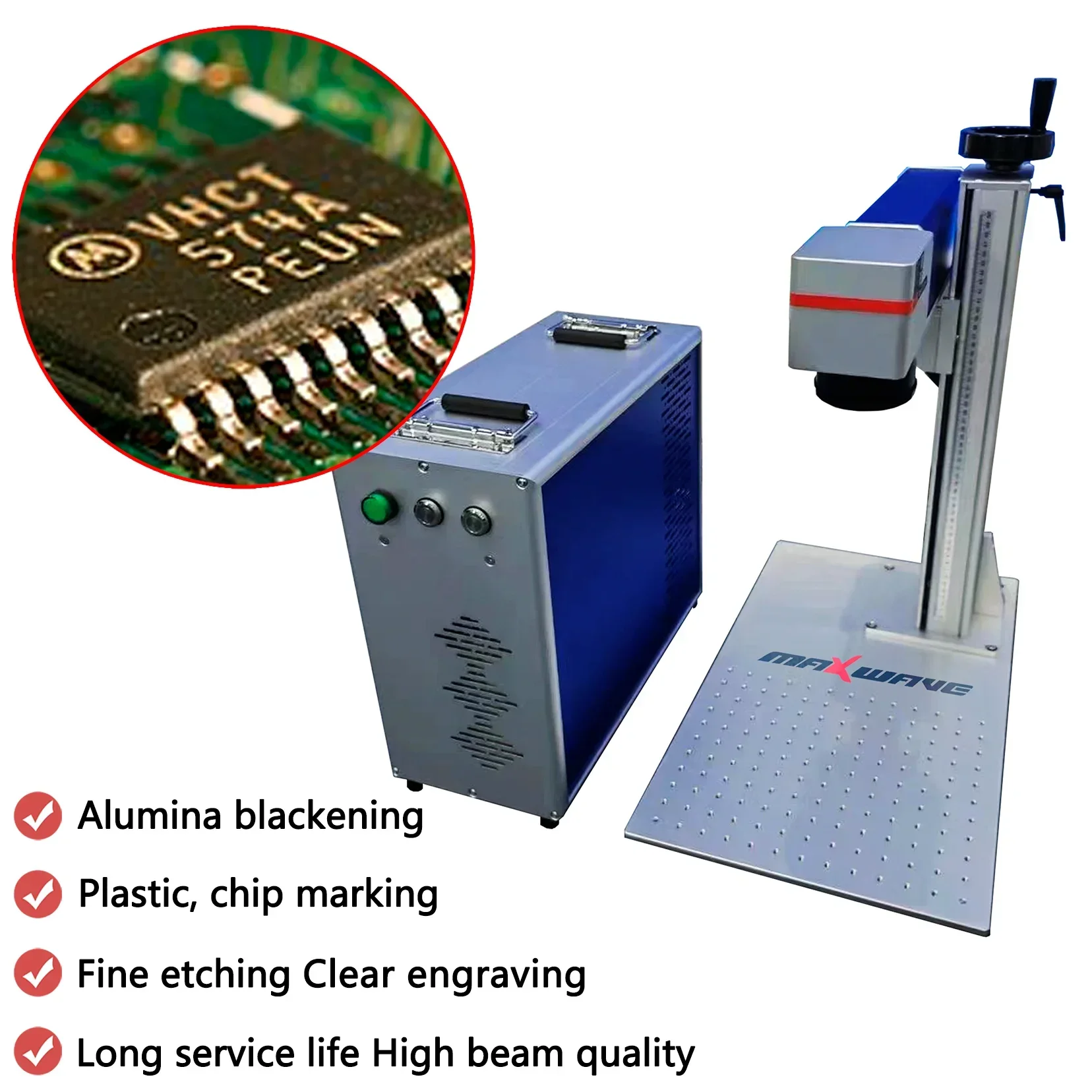 Fiber Laser-markering Machine Maxwave Draagbare 50W 20W Raycus Laserbron Naambord Plastic Metaal Graveren