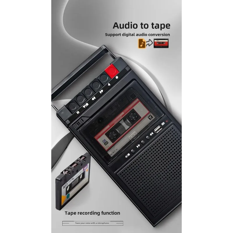 OvO Store Portable Tape Player USB Flash Drive Playback, Walkman Retro Portable Cassette Reader