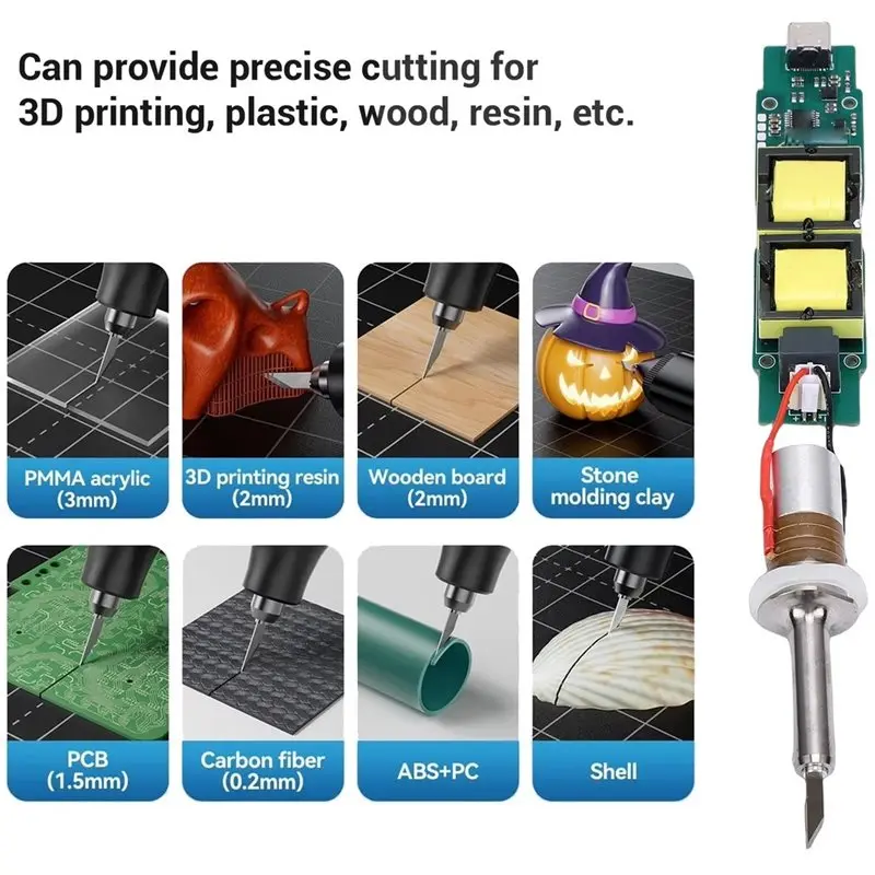 [NEWA08R】 Ultrasonic Cutting Machine Cutter Transducer Kit With Driver Module 40Khz Accurate Replacement For 3D Print Wood