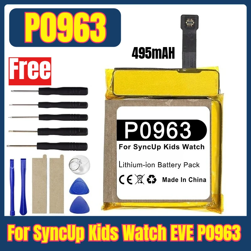 

P0963 495mAh Watches Batteries for SyncUp Kids Watch EVE P0963+Free Tools