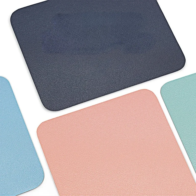 26X21cm Mouse Pad Universal Anti-slip Gaming Mouse Mat PU Leather Waterproof Cup Mats Coaster Laptop Desktop Mousepad