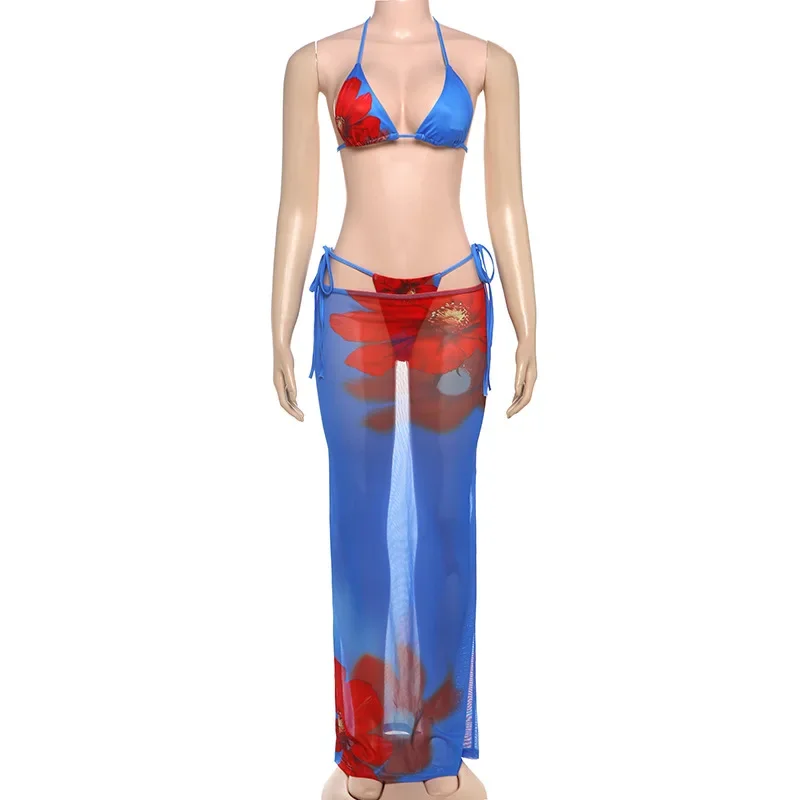 3 stück Blume Gedruckt Bikini Set Push-Up Bikinis 2025 Sexy Frauen Badeanzug Weibliche Bademode Badeanzug Bademode mit Abdeckung ups