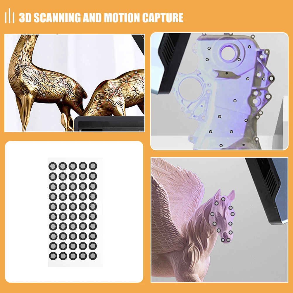 

15 Sheets Scanning Marker 3D Reference Marker 3D Scanner Point Reflection Markers For 3D Scanning Marking Point for 3D Scanner