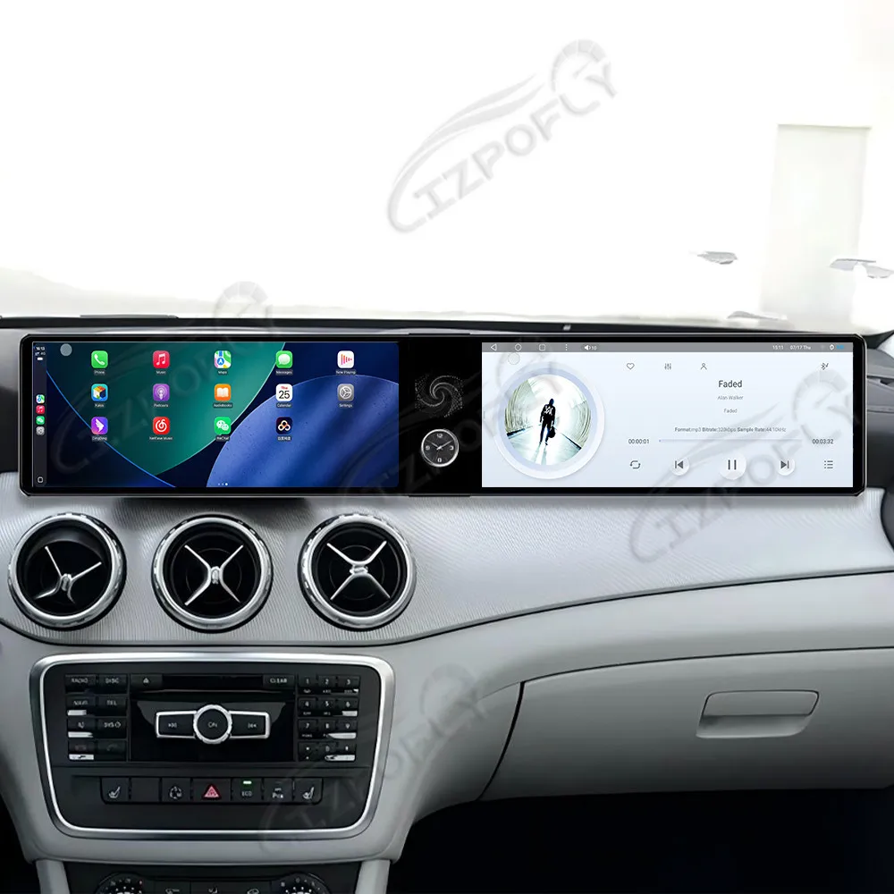 

12.3 Inch Dual Screen Car Radio Android For Mercedes-Benz GLA200/GLA250 2013-2015 CarPlay Multimedia Video Player Car GPS Stereo