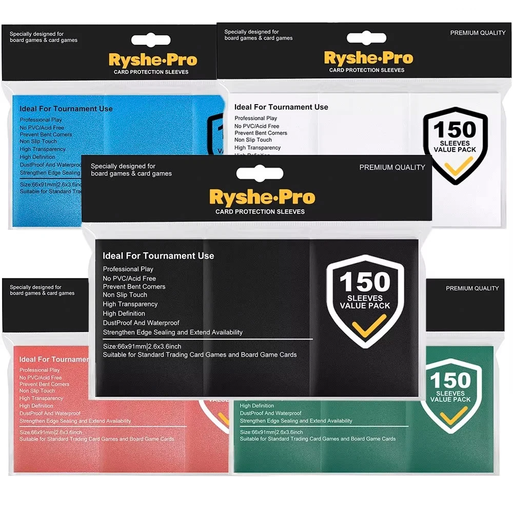 

Чехлы для карт премиум-класса 2,6 x 3,6 дюйма, 150 шт., совместимые с коллекционными карточками стандартного размера для бейсбольных карт MTG Pokemon TCG, спортивные карты