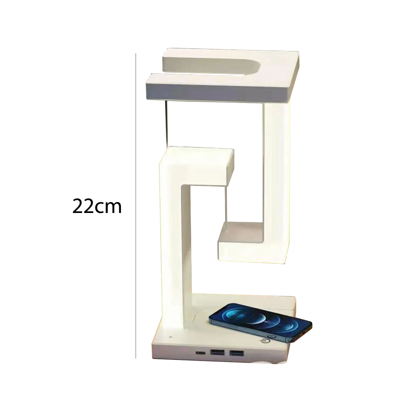 LED Suspending Anti-gravity Night Light with 10W Wireless Charger Desk Lamp Dimmable LED Table Lamp for Bedroom Bedside Decor