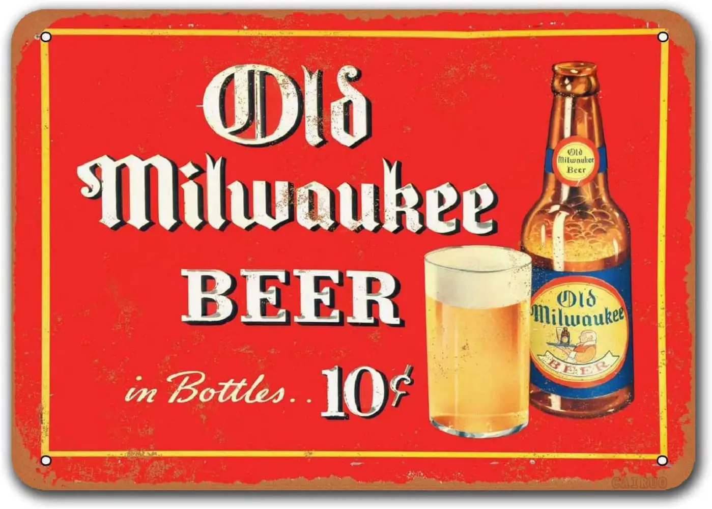 CAIRUO Retro Metal Sign 1937 Old Beer Man Cave Tin Signs Plaque Poster for Bar Pub Garage Wall Decor 8x12 inch