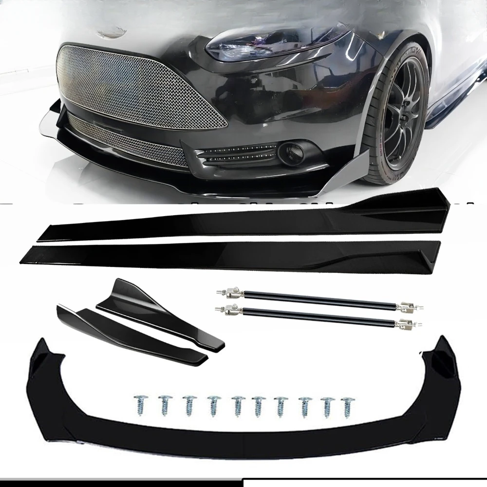 

For Ford Focus RS ST MK3 Front Splitter Bumper Lip Spoiler Gloss Black Bod Kit United States