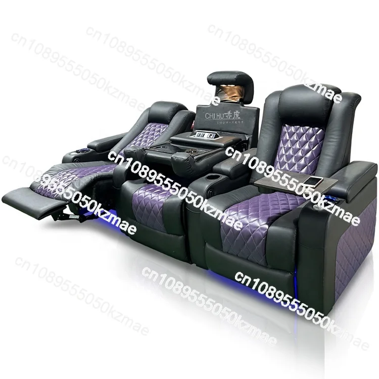 Top grained leather electric recliner cinema sofa VIP living room furniture electric recliner cinema