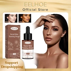 Fake Tan Serum Sunless Tanning Booster Prevent Sunburn Dark Brown Body Bronzer Long Lasting Outdoor Sunbath Self Tanning Drops