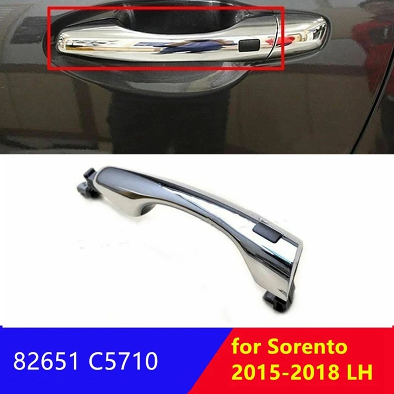 Front Inductive Outside Door Handle With Button For Kia Sorento 2015-2018 Chrome Catch Pull Handle