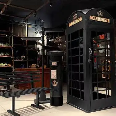 Factory Sell Retro Cabinet Flora London Phone Booth Dissembled Metal Black Telephone Booth